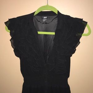 H&M v-neck black lace dress